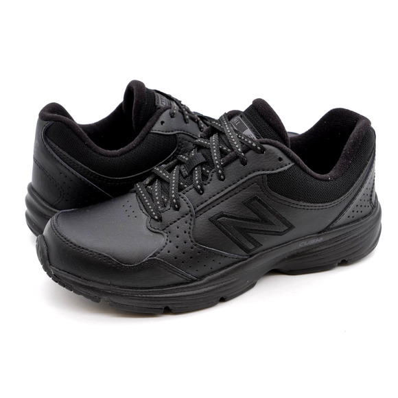 New Balance Sneakers Womens 6 Black Leather 411 Low Top Walking Shoes Trainers - Picture 1 of 10